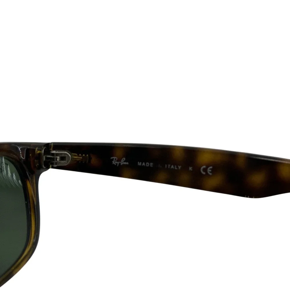 Ray-Ban New Wayfarer RB 2132 902 Tortoise Green G-15 Sunglasses 52mm‎ Italy